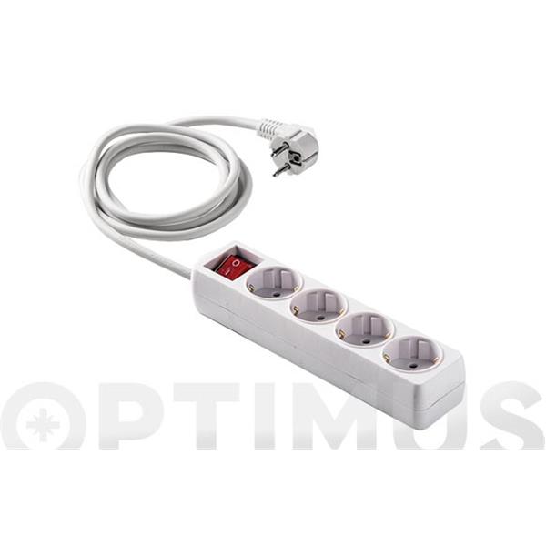 41044 prolongacio 4 tomas 3m. t/tl 3x1.5 a/interruptor