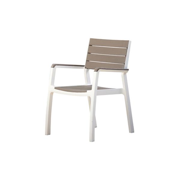 SILLON RESINA CON BRAZOS BLANCO/CAPUCHINO HARMONY