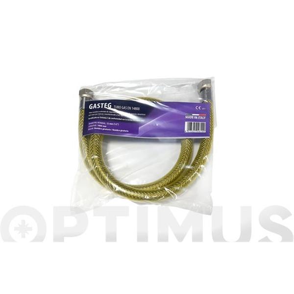 TUBO CONEXION ESPIROMETALICO ENCIMERAS-COCINA GAS 1/2" 1M ACERO INOX