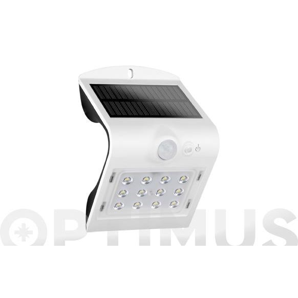 APLIC SOLAR 1.5W 220LUMEN RECARGABLE SENSOR DE PRESENCIA (2-6M) COLOR BLANC