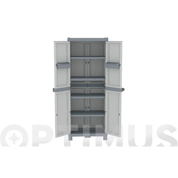 ARMARIO RESINA CON 4 ESTANTES WAVE GRIS 181,8X70X43,8 CM