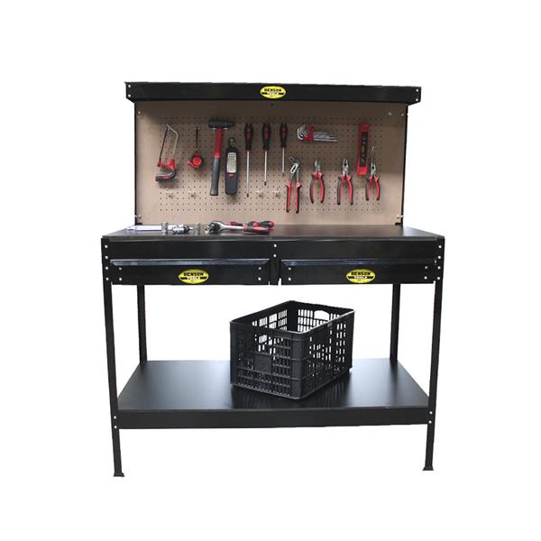 BANCO DE HERRAMIENTAS BASICO 120X60CM +2CAJONES +20GANCHOS