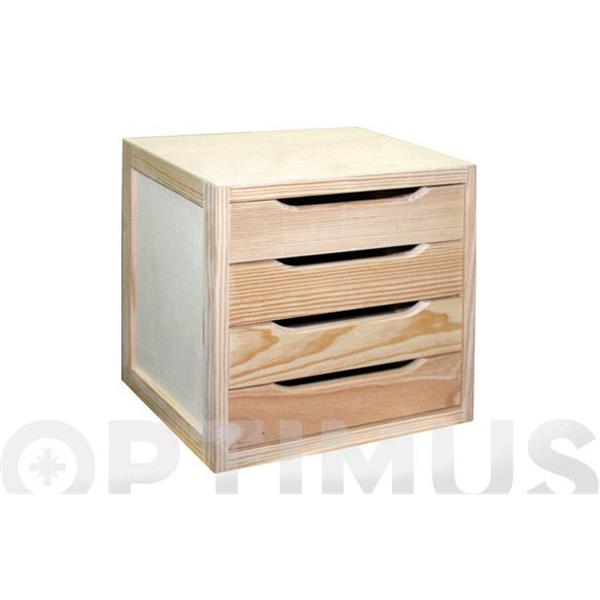 CAJONERA NATURA PINO MACIZO 4CAJ-BLNA40