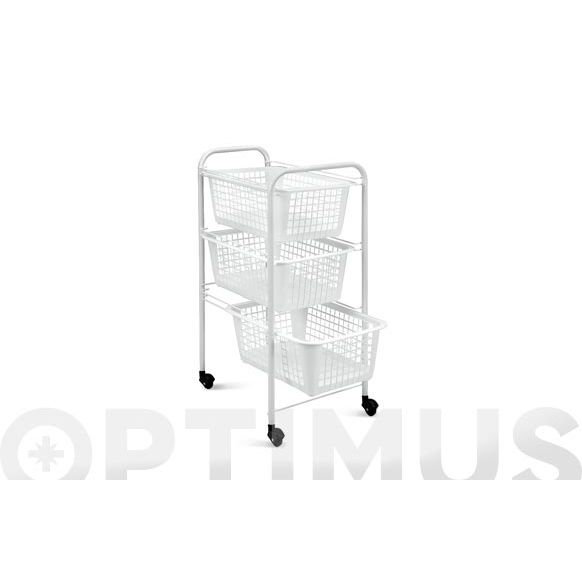 CARRITO VERDULERO PLASTIFICADO 3 CESTOS SAN DIEGO