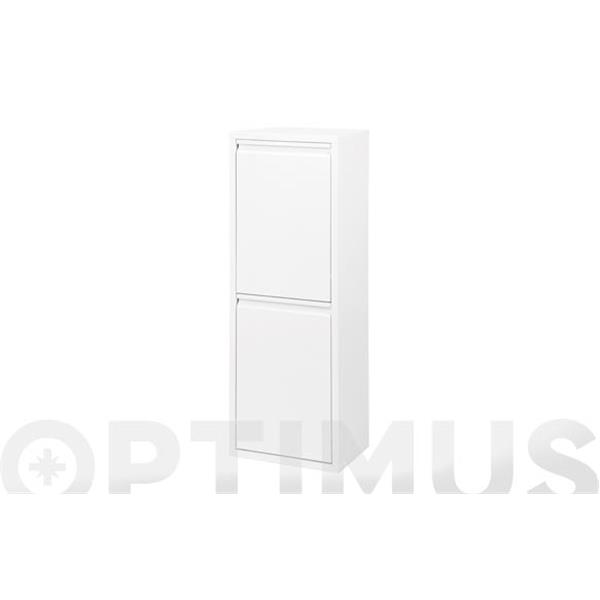 CONTENEDOR BASURA RECICLAJE METALICO BLANCO LACADO 2 COMPATIMENTOS PLAY