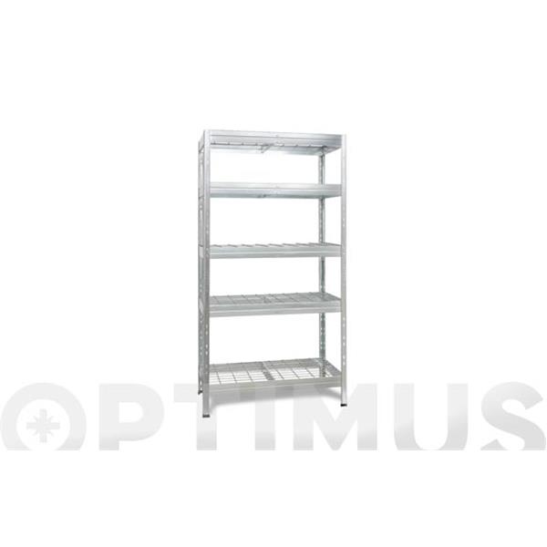 ESTANTERIA METALICA GALVANIZADA BALDAS REJILLA 5 BALDAS 180X90X45 CM