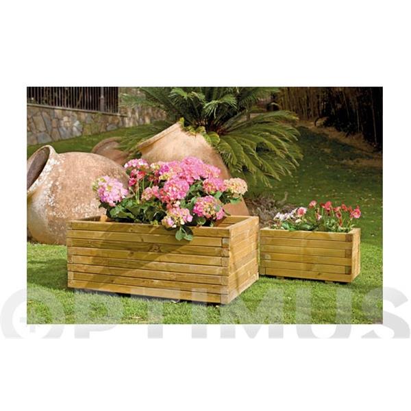 JARDINERA MADERA RECTANGULAR 'GAIA' + GEOTEXTIL 70X40X35 MARRON OSCURO