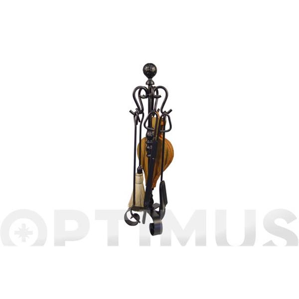 JGO. CHIMENEA 5 PIEZAS 70 CM BOLA FORJA