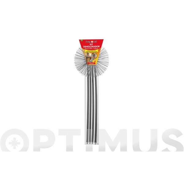 KIT DESHOLLINADOR CON VARILLAS Y ERIZO ACERO 250MM