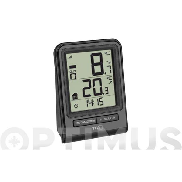 TERMOMETRO DIGITAL CON SENSOR EXTERIOR NEGRO HERTER