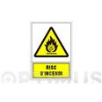 SENYAL ADVERTENCIA CATALA RISC D'INCENDI 490X345 MM-RI
